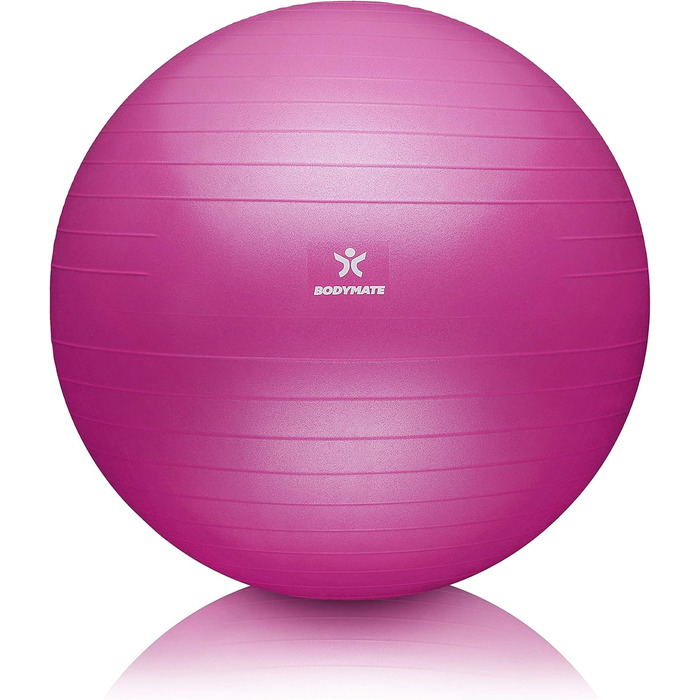 Фітбол BODYMATE 55 см: для фітнесу, йоги, тренувань спини та офісу (з насосом та E-book)