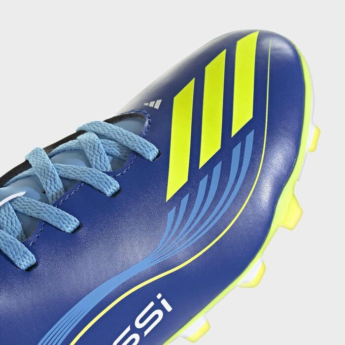 Дитячі футбольні бутси adidas F50 Messi Club для гри на твердих та багатоповерххових поверхнях (36.5 EU, Синьо-жовті)