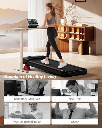 Бігова доріжка UMAY Walking Pad з нахилом 15%, швидкість до 10 км/год, тиховий двигун, для дому та офісу, макс. навантаження 136 кг, чорна