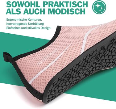 Шкарпетки для плавання та водних видів спорту, дихаючі, швидковисихаючі, унісекс, розмір 34-47, колір рожевий