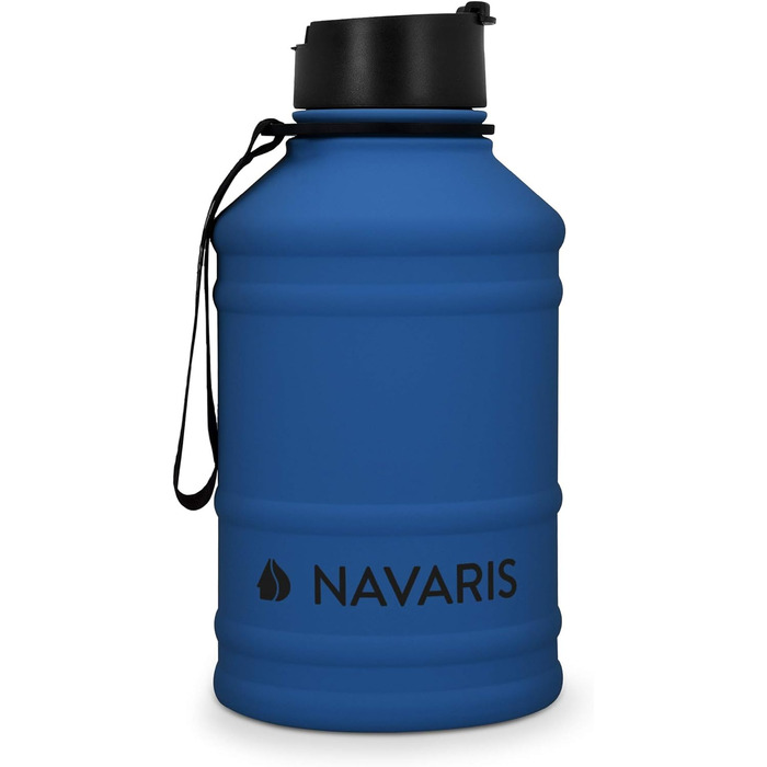 Navaris Фітнес пляшка для води 2,2 л з нержавіючої сталі, спортивна пляшка для тренувань, BPA-free, синя