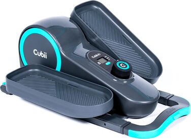 Cubii GO Аква – еліптичний тренажер для офісу під стіл, педальний міні-фітнес-тренажер з LCD-екраном, регулюванням навантаження, для дому та роботи, на колесах