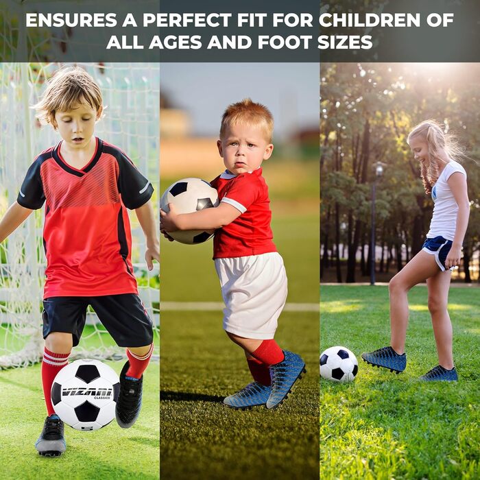 Дитячі футбольні бутси Vizari FG | Бутси для футболу для хлопчиків та дівчаток | Outdoor Soccer Cleats | Біло-чорно-срібні (38 EU)