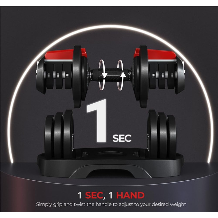 Регульована штанга Yaheetech 12/16-в-1: короткі гантелі 1,5-18 кг / 3-24 кг / 2-40 кг. Швидке налаштування ваги. Гантелі для дому та фітнес-залу. Регульована - 12,5 кг (одиничний екземпляр)