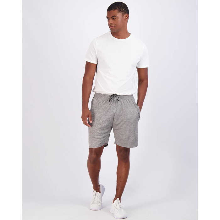 Чоловічі бігові шорти Real Essentials (4 шт.): сітчаста тканина, швидковисихаючі, з кишенями на блискавці та шнурком. Розміри L/XL, 17.8 см – комплект 10