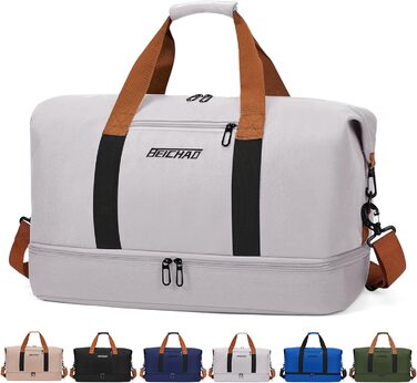 Спортивна сумка та дорожня сумка для жінок та чоловіків з відділенням для взуття та мокрою білизною, велика місткість, легка, водонепроникна сумка для плавання, подорожей, спорту, фітнесу