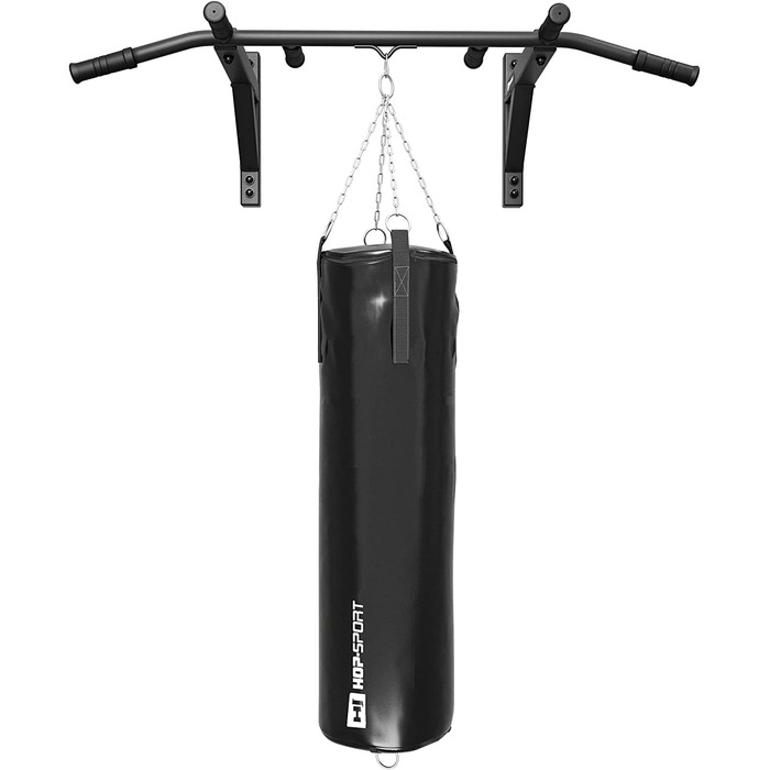 Турнік для стіни Hop-Sport HS-2004K з 6 ручками, кріпленням для боксерського мішка та TRX, професійний, антиковзкі ручки