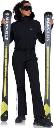 Жіночий комбінезон-кіберкомбінезон HOTIAN, теплий зимовий сніговий костюм, непромокальний, вітронепроникний, з капюшоном, рожевий (XS, чорний)