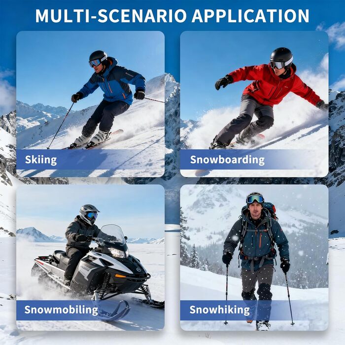 Скі-маска VCOROS YH693C з магнітною OTG, захист від УФ, проти запотівання, REVO покриття, регульований ремінь, сноуборд маска для катання на лижах 02-Срібло/Білий (VLT13%)