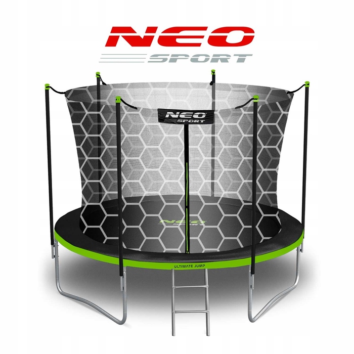 Садовий батут Neo-Sport 8ft/252см із внутрішньою сіткою та драбиною