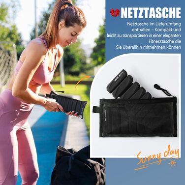 Важільки для ніг та рук BECOJADDE: комплект 2 шт (0.45 кг / 0.9 кг) для кардіотренувань, бігу, ходьби та силових вправ (чорний)