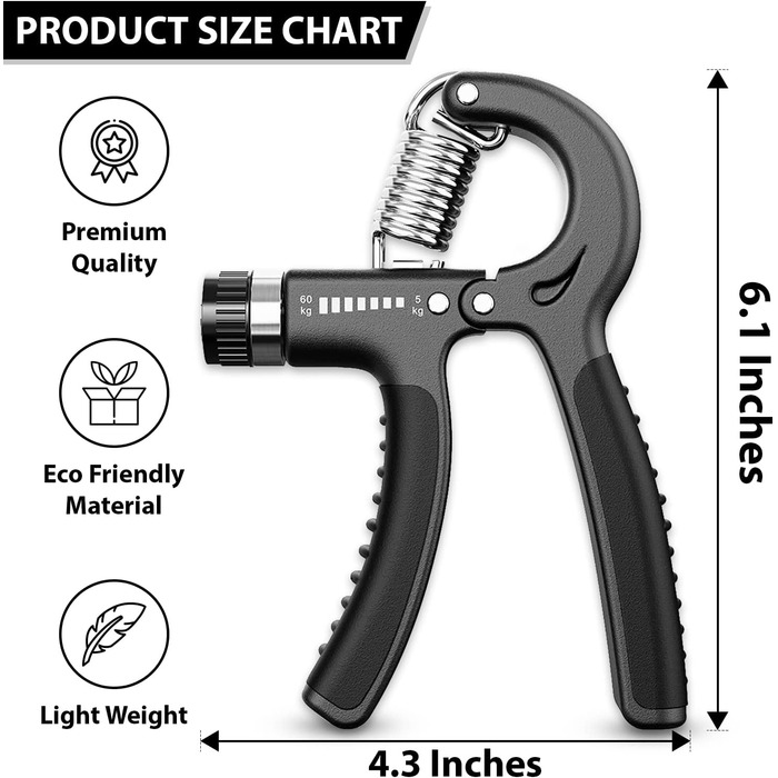 Підсилювач хвату - тренажер для рук та зап'ястя з регулюванням 5-60 кг + E-Book. Розвиток сили хвату, реабілітація. Червоний & Чорний