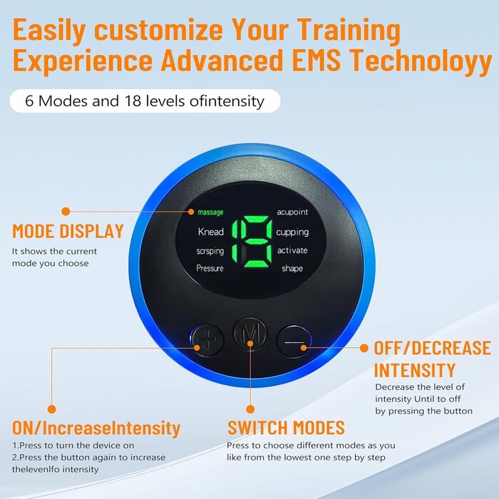 EMS тренажер для пресу, електричний, 12 режимів, 20 інтенсивностей, для розвитку м'язів пресу, Zero Hard Homeful