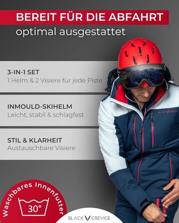 Шолом гірськолижний Black Crevice Arlberg з візором 2 шт. S/M (54-57) чорний