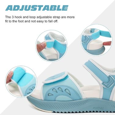 Сндалі жіночі ONCAI Wander з ортопедичною устілкою, підтримка склепіння стопи, для плантарного фасциїту, блакитно-білі, розмір 36-43