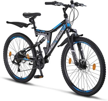 Гірський велосипед Chillaxx Falcon Premium 24, 26, 27.5, 29 дюймів для хлопців, дівчат, жінок та чоловіків, дискові гальма, 21 швидкість, повна амортизація