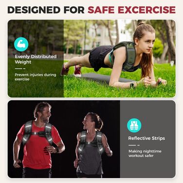 Вага для тренувань BAGAIL: регульований обхват грудей, практична кишеня, наповнена залізяним піском, ідеальна для фітнесу, йоги та аеробіки (зелена, 10 кг)