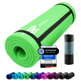 Килимок для йоги та фітнесу Gymnastikmatte Profi 190x60 см, 10 мм, Lime - антиковзкий, NBR, з ременем та сумкою