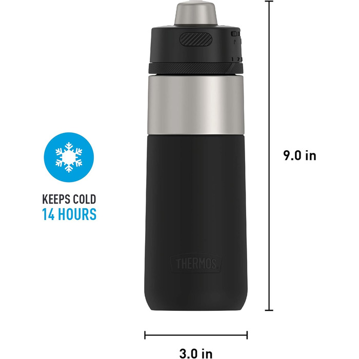 Термос-пляшка Guardian Collection від THERMOS, 510 мл, матова, еспресо-чорна, нержавіюча сталь