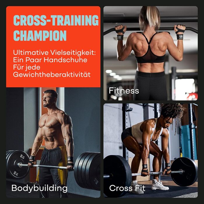 Рукавички для важкої атлетики Mava з підтримкою зап'ястя – тренувальні рукавички для тренувань, підтягувань, калістеніки та фітнесу – для чоловіків та жінок, чорний, розмір M