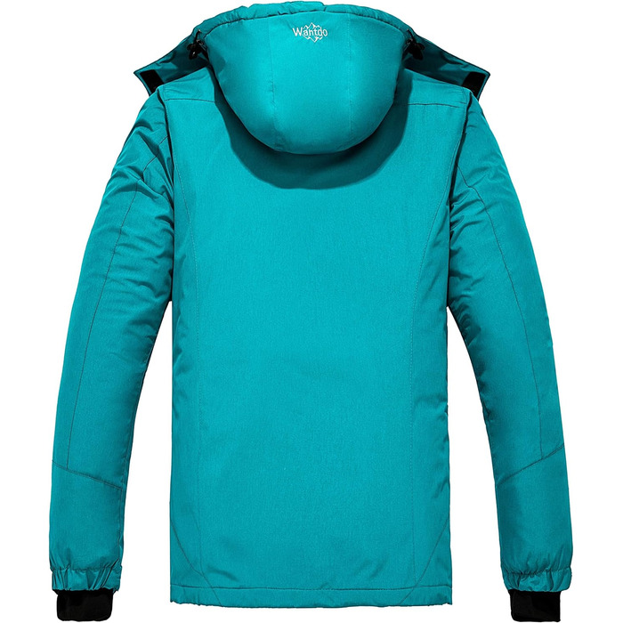 Жіноча гірськолижна куртка Wantdo, тепла флісова куртка, водонепроникна, дихаюча, з капюшоном, вітрозахисна, темно-бірюзова, розмір L