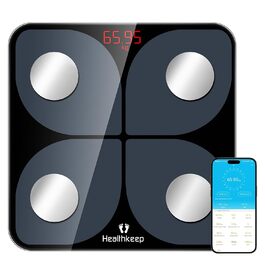 Ваги Healthkeep для аналізу складу тіла з Bluetooth та додатком, 13 параметрів, до 180 кг, сумісні з Android та iOS