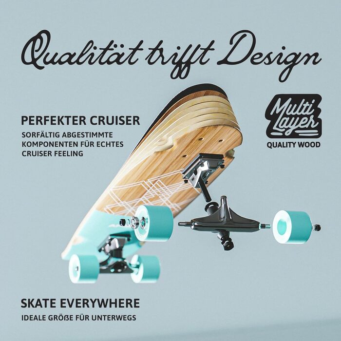 Міні-лонгборд Apollo Mini-Longboard 70см (30x8) Savaii – дерев'яний круїзер з ABEC 9 підшипниками