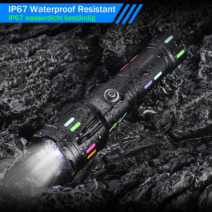 Ліхтар налобний LED 6000 люмен, перезаряджається Type-C, 8 режимів, водонепроникний, для кемпінгу, туризму, надзвичайних ситуацій