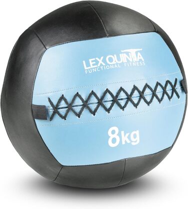 Медичний м'яч Lex Quinta Wall Ball Black Edition 8 кг для фітнесу та кросфіту, чорний