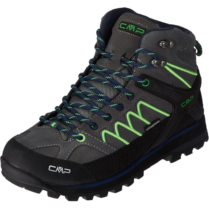 Чоловічі трекінгові черевики CMP Moon Mid Wp, сірий/зелений, 45 EU