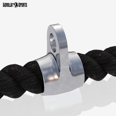 GORILLA SPORTS® набір рукояток для тяги, тросовий та трицепсовий, з/без обертального механізму, окремо або в наборі, хромований, насічка, до 200 кг, паралельний, для блочного тренажера