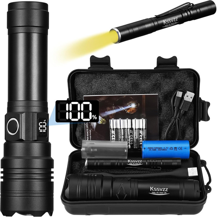 Ліхтар налобний LED USB-C, 500000 люмен, тактичний, 5 режимів, водонепроникний IPX7, для кемпінгу та відпочинку на природі