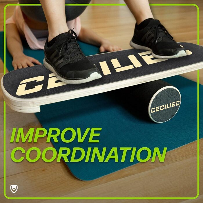 Балансборд для тренувань, балансу та стабільності: дерев'яний балансборд з роликом для спорту та фітнесу