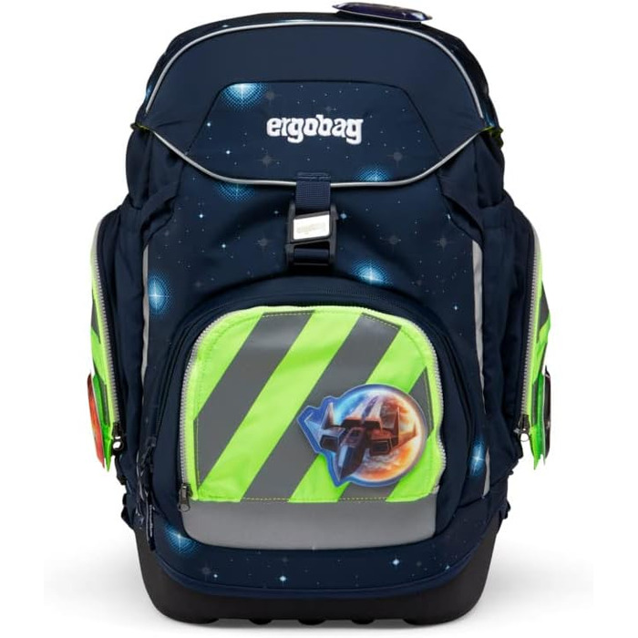 Набір безпеки ergobag pack із світловідбиваючими смужками, 3 предмети, універсальний розмір, зелений, для рюкзаків pack, cubo, cubo light після липня 2019