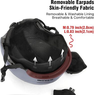 Шолом гірськолижний для дорослих, чоловічий, жіночий та юніорський. Сертифікований шолом для катання на лижах та сноуборді (Сірий, M: 54-58 см)