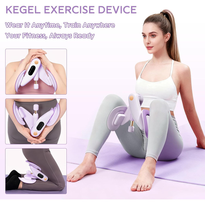 Тренування тазового дна для жінок: пристрій для зміцнення м'язів, 360° обертання, регулювання ваги 7-16 кг, фітнес для дому, зелений без лічильника (фіолетовий без лічильника)