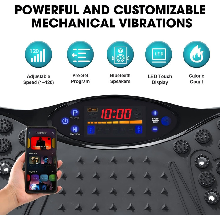 Вібраційна платформа для тренувань, покращена модель 2025 року, для лімфодренажу, 120 швидкостей, вантажопідйомність 204 кг, для чоловіків та жінок