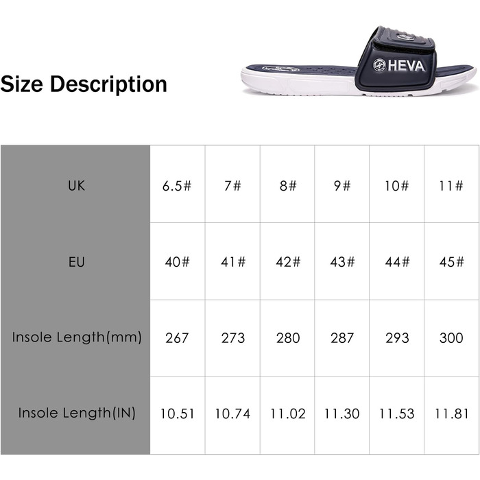 HEVA Шльпанці чоловічі літні сандалі (43 EU, Navy White 01)