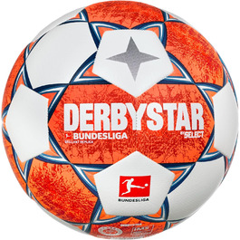 Футбольний м'яч Derbystar Brillant Replica v21, розмір 5, білий/помаранчевий/синій