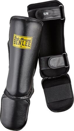 Захисники ніг BENLEE Guardian з екошкіри (Чорний, L-XL) + Боксерські бинти BENLEE
