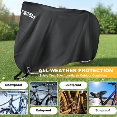Водонепроникна накидка для велосипеда Favoto - захист від пилу, сонця та подряпин (200x70x110см)