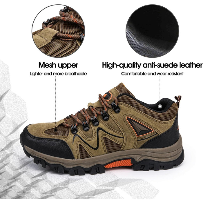 Чоловічі трекінгові черевики для хайкінгу та трейлраннінгу, Outdoor, 38-48 EU, Колір: Коричневий