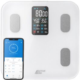 Ваги Bluetooth Active Era з LED-дисплеєм - аналіз складу тіла, 16 показників, BMI, додаток для смартфона (білий)