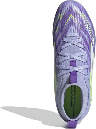 Дитячі футбольні бутси adidas F50 SPARKFUSION League W для штучного та твердого покриття, розмір 31.5 EU, фіолетовий, лимонний, пурпурний кольори