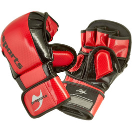 MMA рукавички для спарингу Ju-Sports Carbon, червоні, PU, із захистом великого пальця та кісточок, для тренувань і єдиноборств