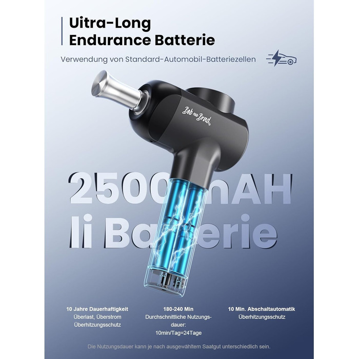 Масажер для м'язів Bob and Brad X6 Pro з металевою насадкою - інтенсивний масаж тіла, розслаблення, подарунок для чоловіків та жінок