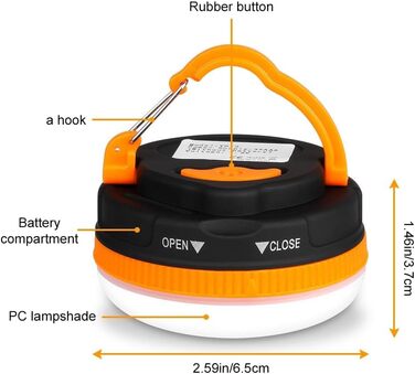 Кемпінгові ліхтарі Flintronic, 2 шт. LED, 5 режимів SOS, водонепроникні, міні-ліхтарі для намету, портативні, для пікніків, туризму, риболовлі, набір для надзвичайних ситуацій, оранжевий