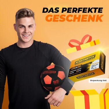 LED футбольний м'яч NIGHTMATCH, розмір 5, водостійкий, світиться для гри вночі, для дітей і дорослих, комплект з насосом і додатковими батарейками