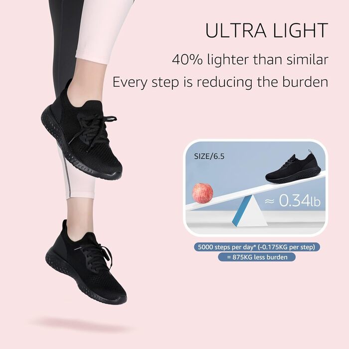 Жіночі кросівки HKR: чорні, легкі, дихаючі, для занять спортом та відпочинку, розмір 41 EU