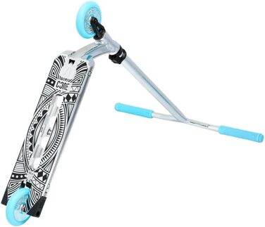 Скутер трюковий CORE Trick Tretroller 110мм, ABEC 9, для дітей та професіоналів, від 5 років, регульована висота 78-95см, + наклейки Fantic26 (Park CL1 H=86cm Chrome/Türkis)